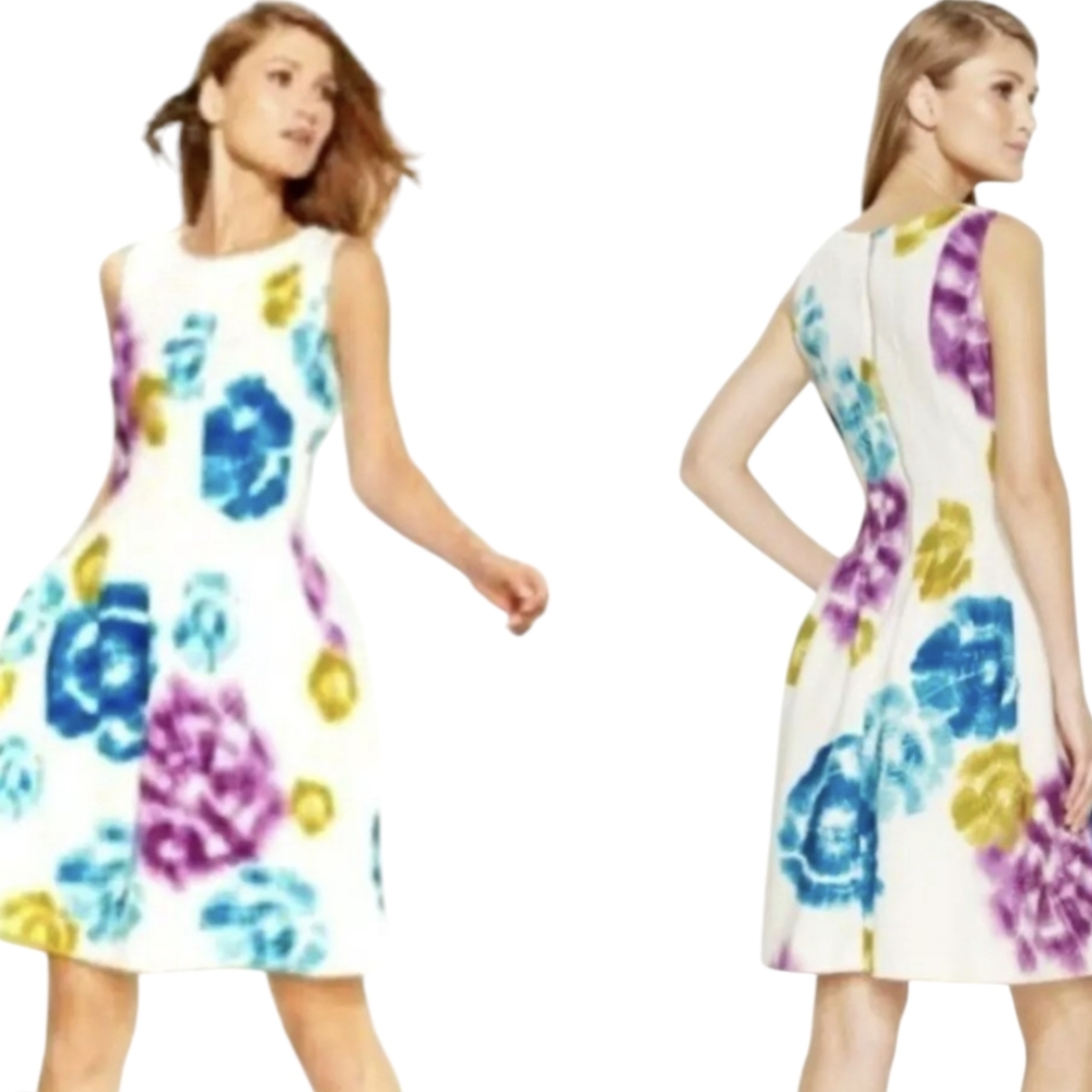 Calvin Klein Floral Print Sleeveless Dress with Pockets
